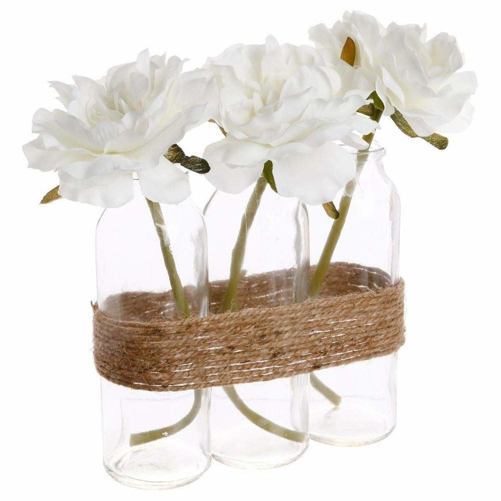 KOMPOSITION mit künstlichen Rosen 17/5,5/23 cm - Beige, Kunststoff (23cm) - Atmosphera Createur d´interieur