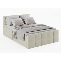 KONTINENTALBETT Vanessa 186/223 cm, in Creme, Bouclé-Stoff, Bettkasten, Matratze, Topper - Creme, Textil (180/220cm) - Barchello