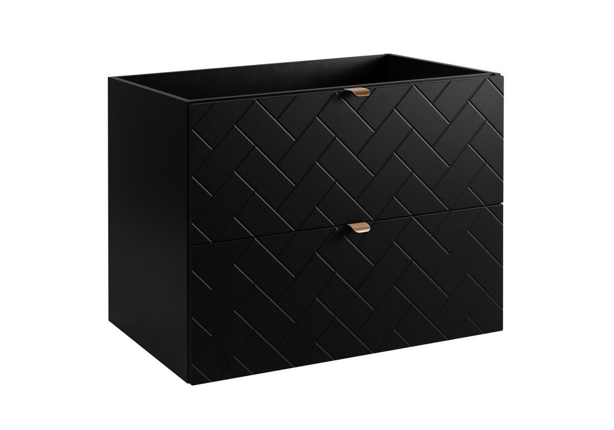 WASCHBECKUNTERSCHRANK TREND Schwarz Matt 80/46/60 cm - Schwarz, Holzwerkstoff (80/60/46cm) - Rodan