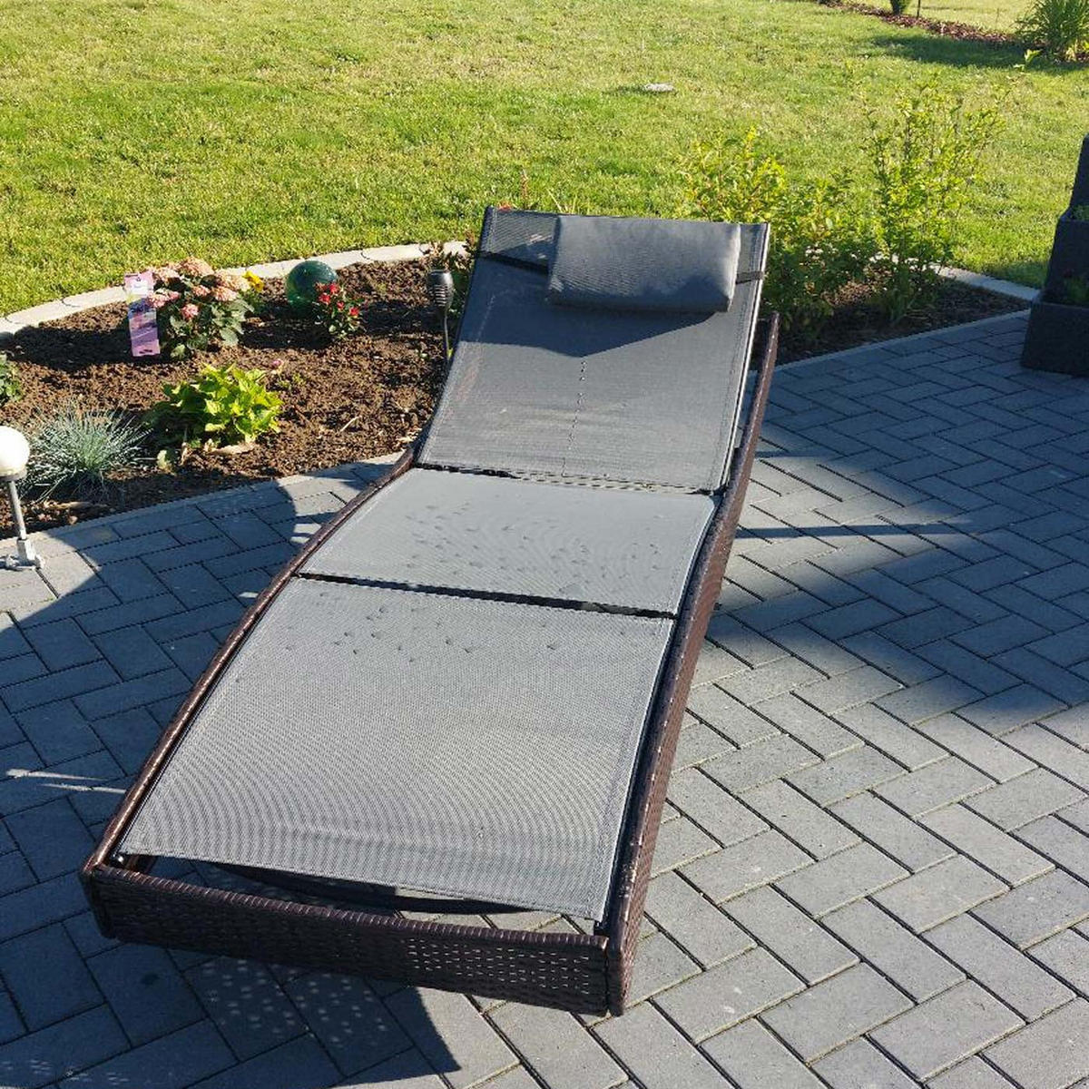 SONNENLIEGE Anthrazit, Grau - Anthrazit/Grau, Kunststoff (70/88/220cm) - MCW