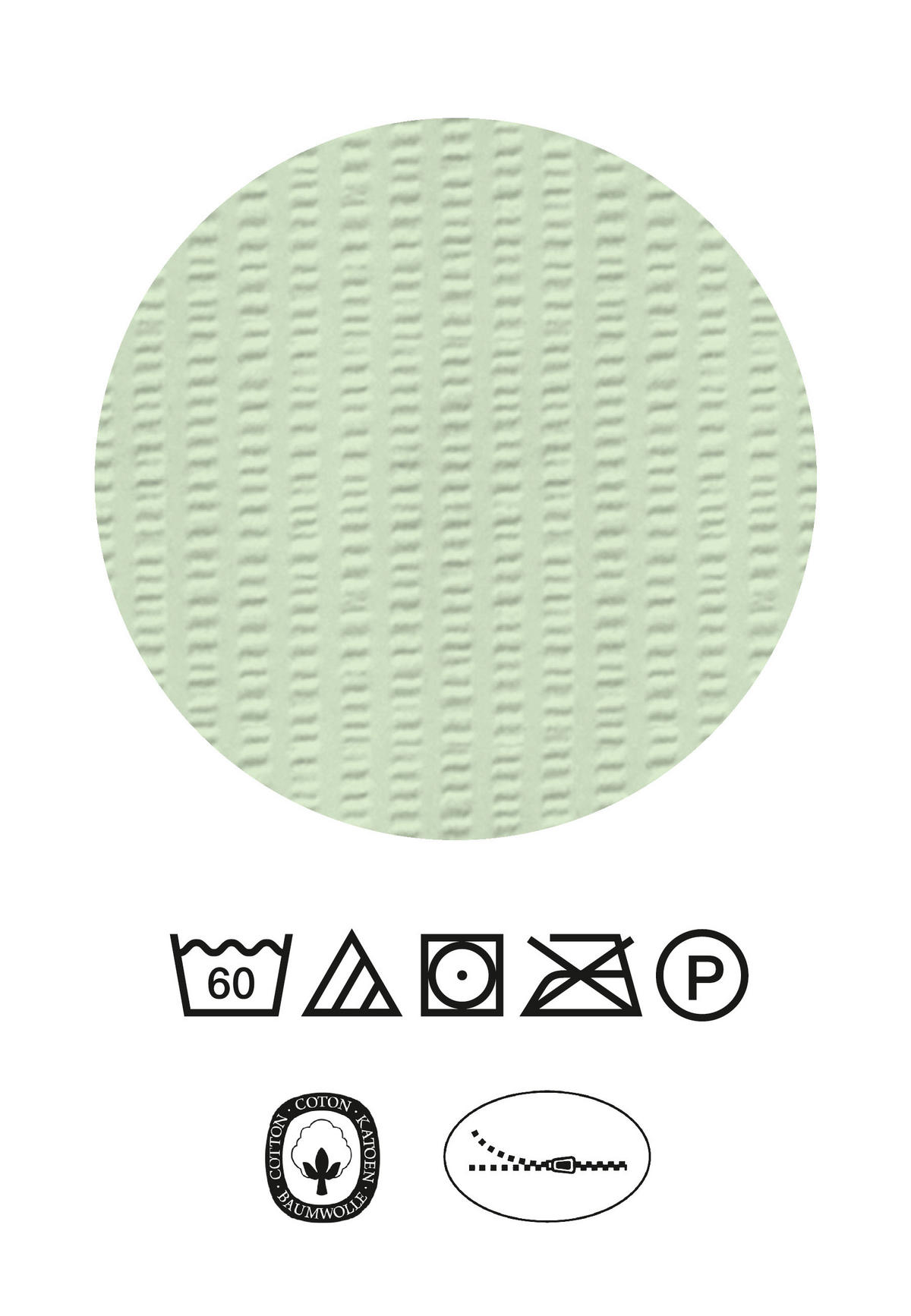 BETTWÄSCHE-GARNITUR Seersucker Kästchen salbei, 135x200 cm + 80x80 cm - Salbeigrün, Textil (135/200cm) - Castell