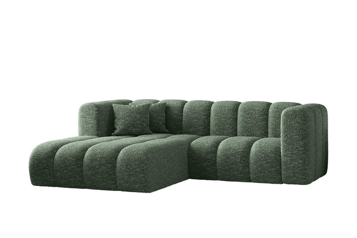 ECKSOFA L-form Sofa Grand modular stoff Haga Grün Links - Grün, Holz (179/227cm) - Kaiser Möbel