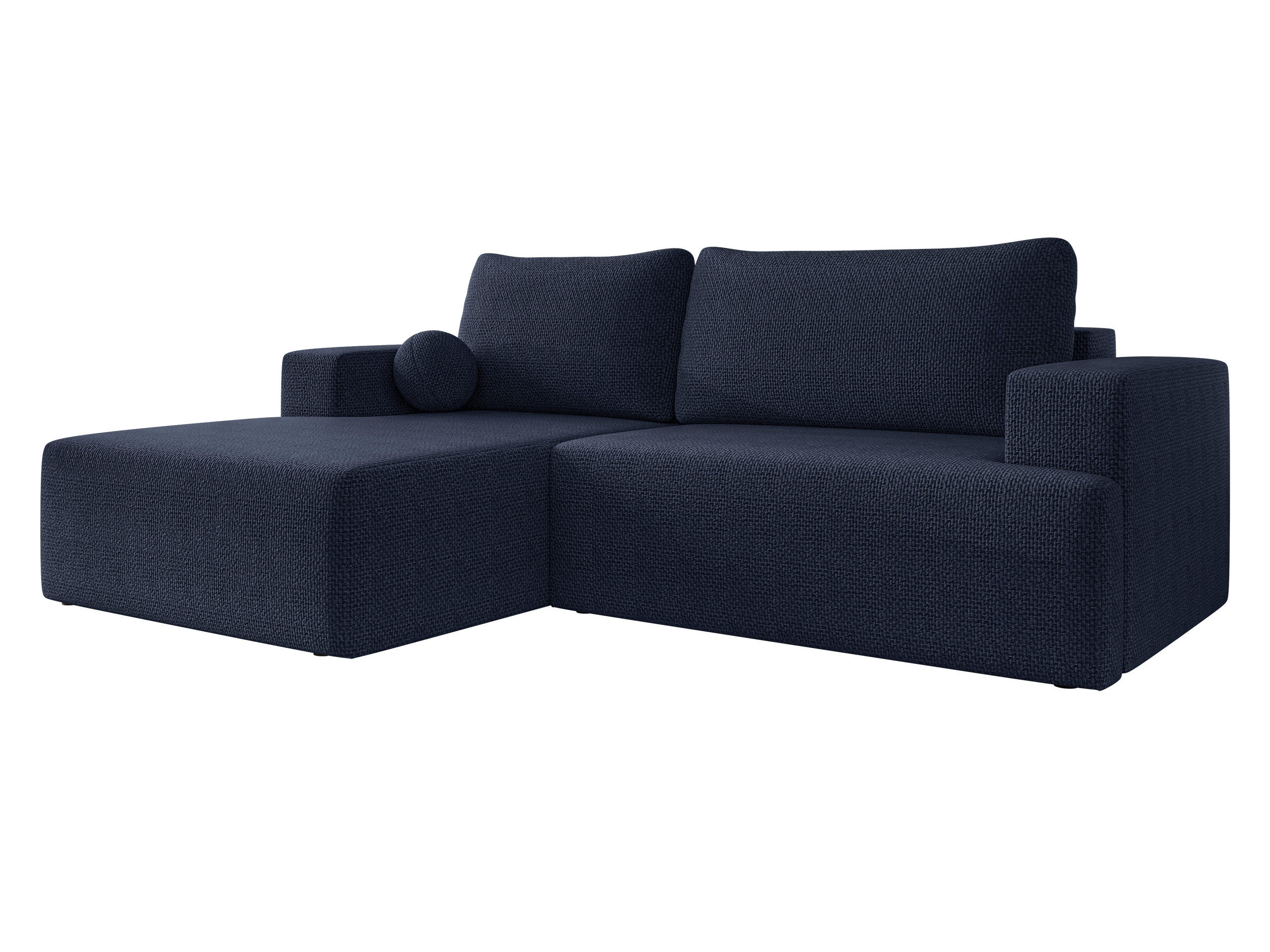 ECKSOFA Mivo, Seite: Links - Schwarz/Dunkelblau, Holz/Kunststoff (266/163cm) - MIRJAN24