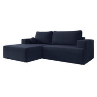 ECKSOFA Mivo, Seite: Links - Schwarz/Dunkelblau, Holz/Kunststoff (266/163cm) - MIRJAN24