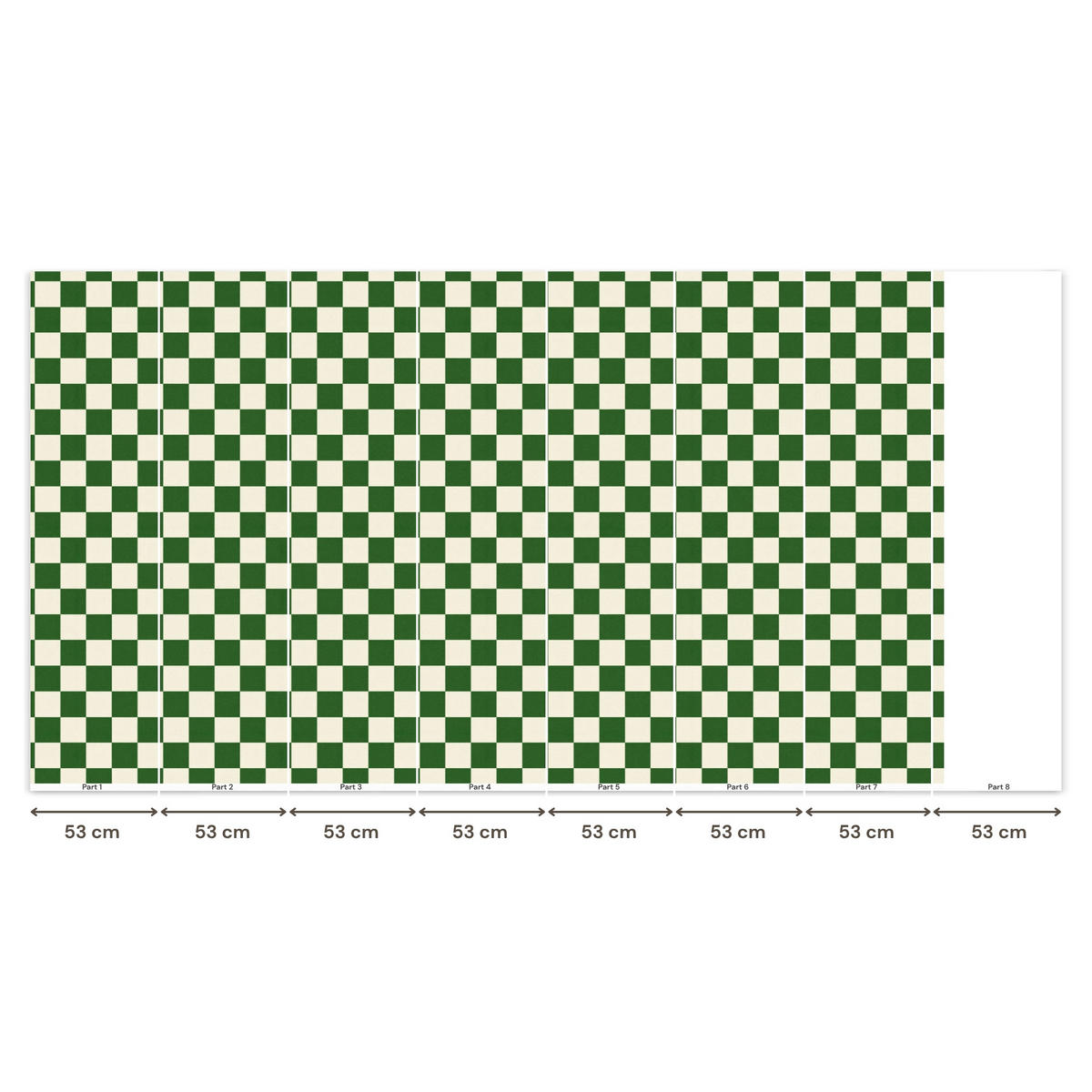KINDERTAPETE - Schachbrett - Muster - Grün - 400x220 cm - Grün, Papier (400/220cm) - OnlyWow