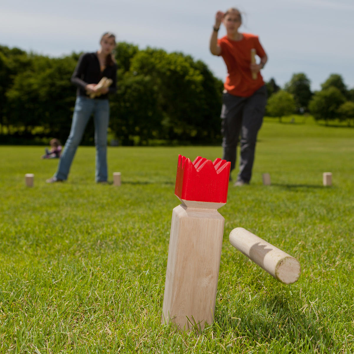 KUBB Wikingerspiel - Hellbraun, Holz (5/30cm) - Relaxdays