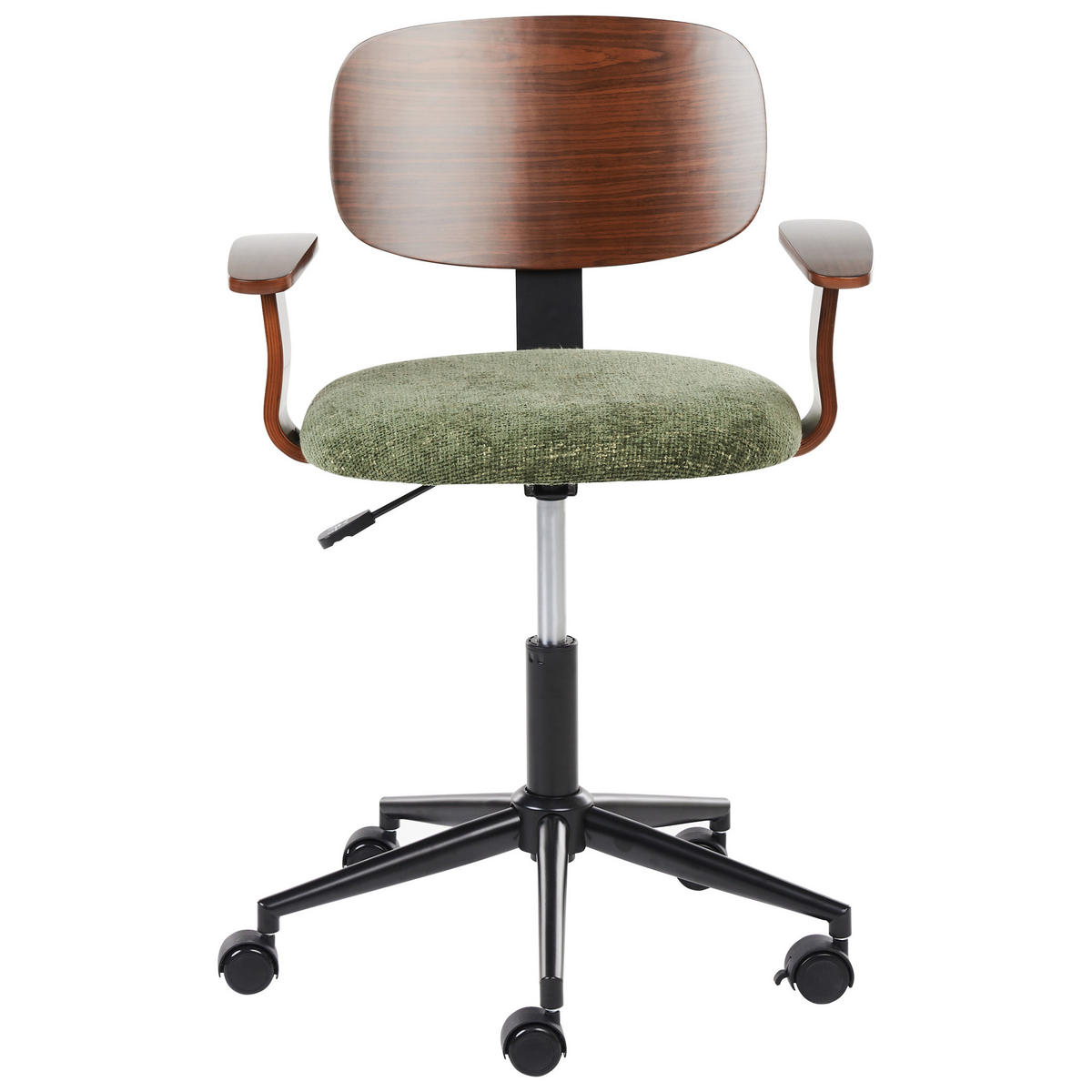 SCHREIBTISCHSTUHL Stoff Grün Gunnison - Braun, Textil (63/74/63cm) - Beliani