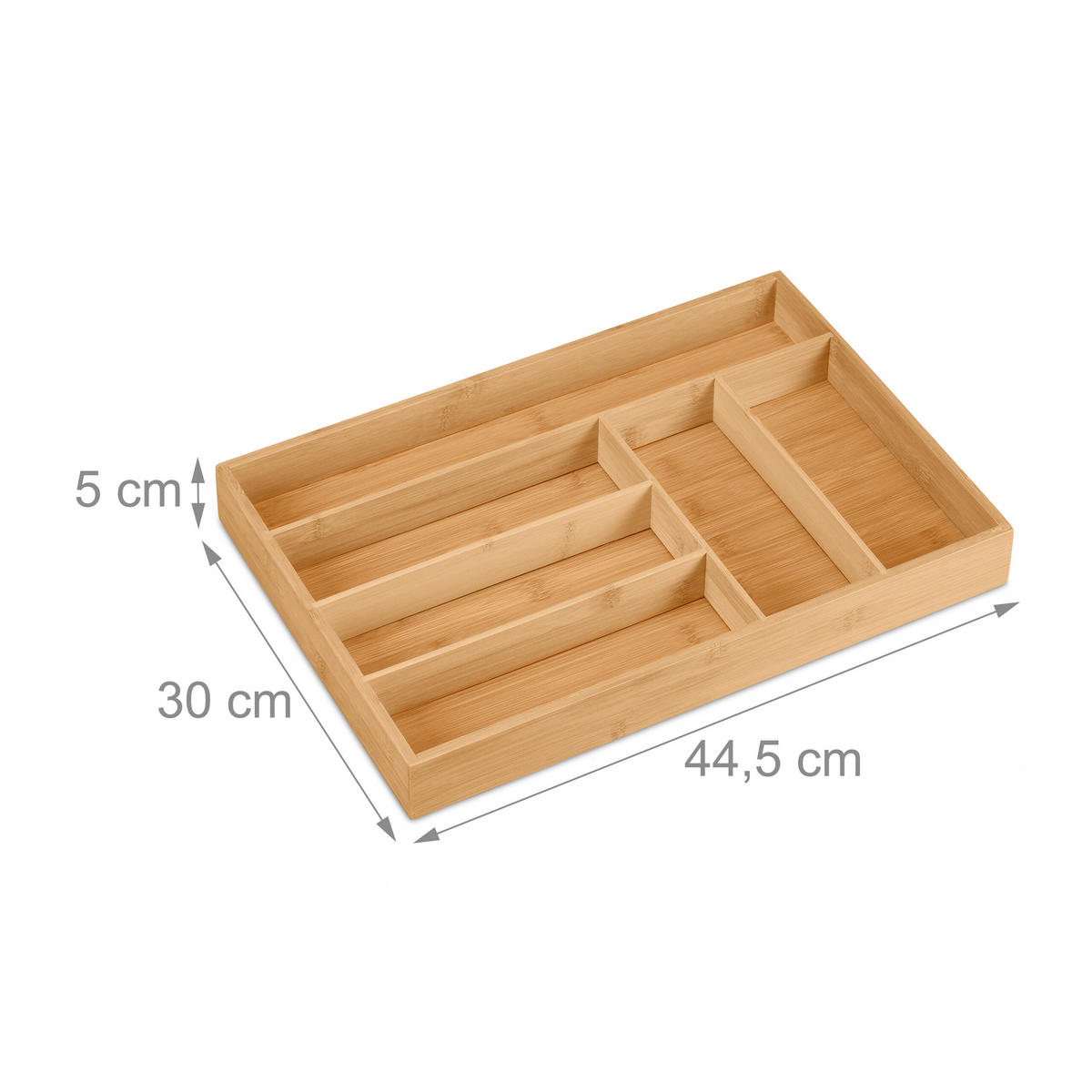 BESTECKKASTEN - Hellbraun, Holz/Holzwerkstoff (44.5/5/30cm) - Relaxdays