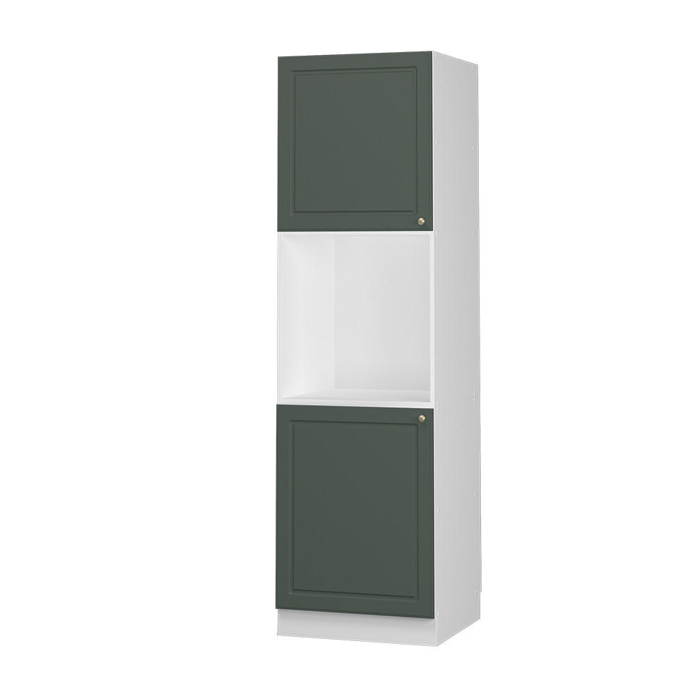 HERDUMBAUSCHRANK Fame-Line Grün-Gold Landhaus 60 cm offen - Weiß/Grün, Holzwerkstoff (60/206.8/58cm) - Vicco