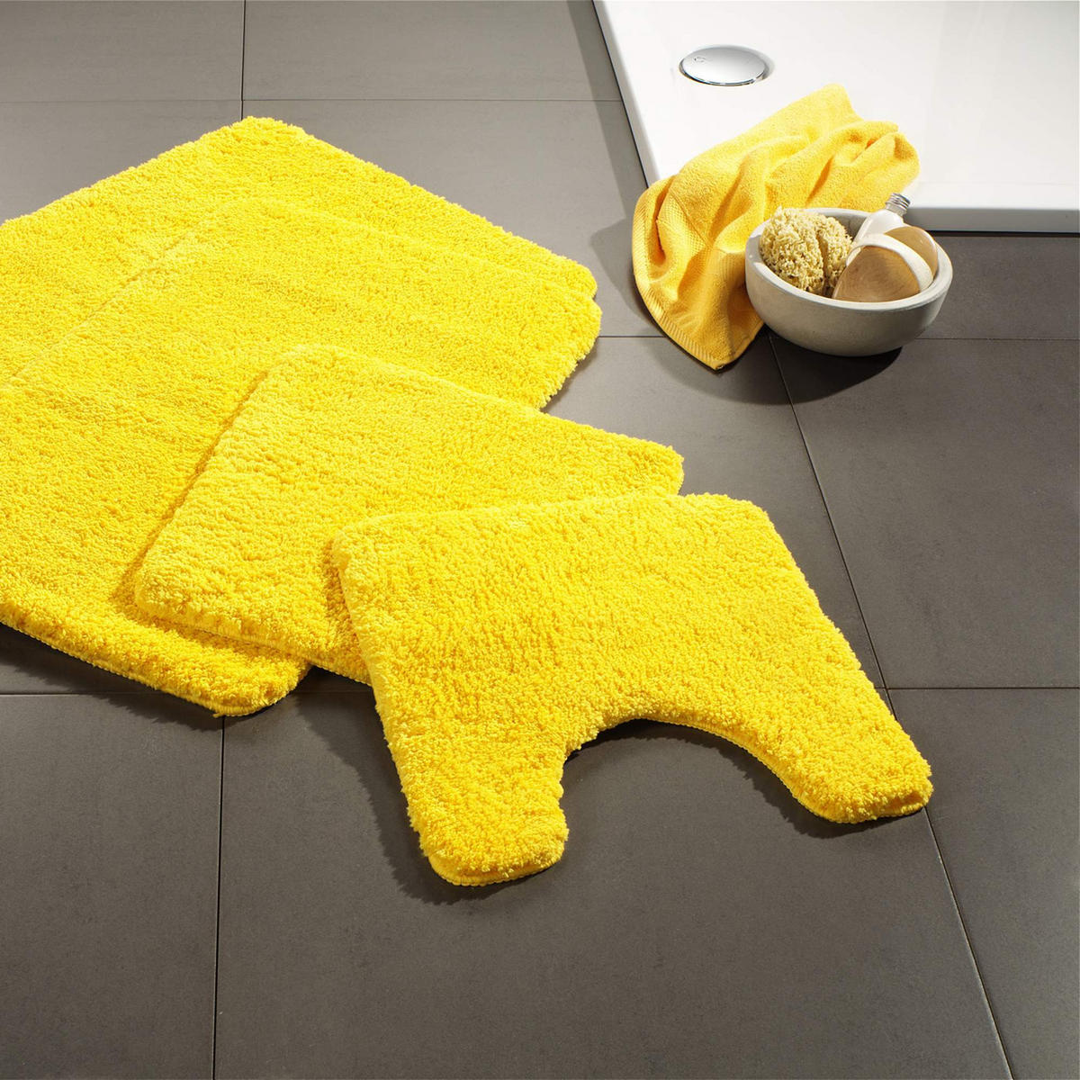 RUNDE BADEMATTE Florenz - Gelb, Textil (56/56cm) - WohnDirect