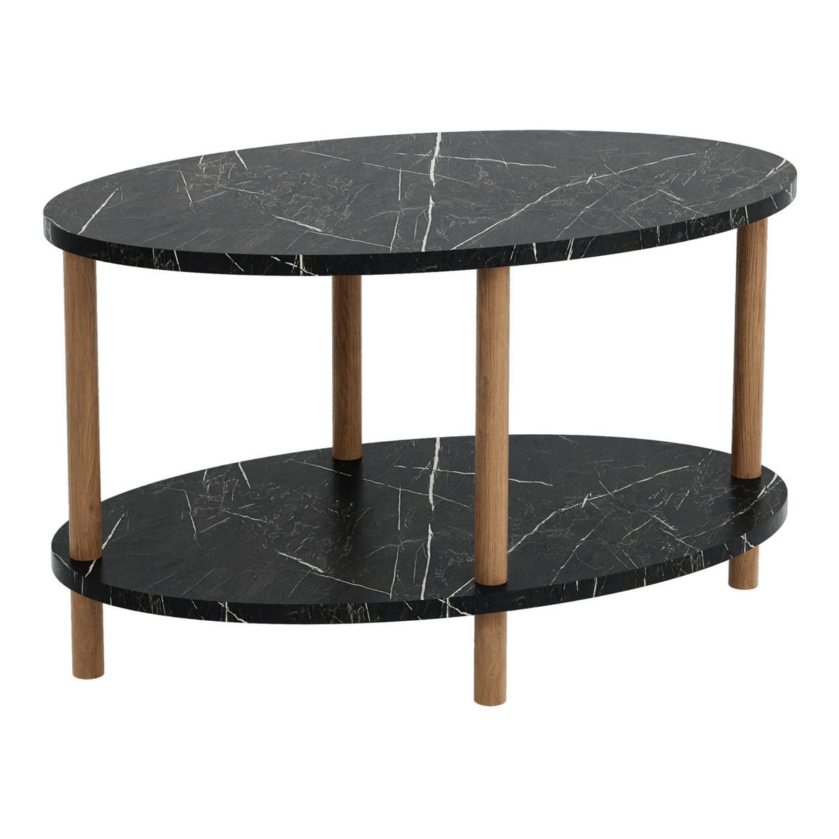COUCHTISCH Højreby 70/44/43 cm - Schwarz/Naturfarben, Holz/Holzwerkstoff (70/44/43cm) - [en.casa]