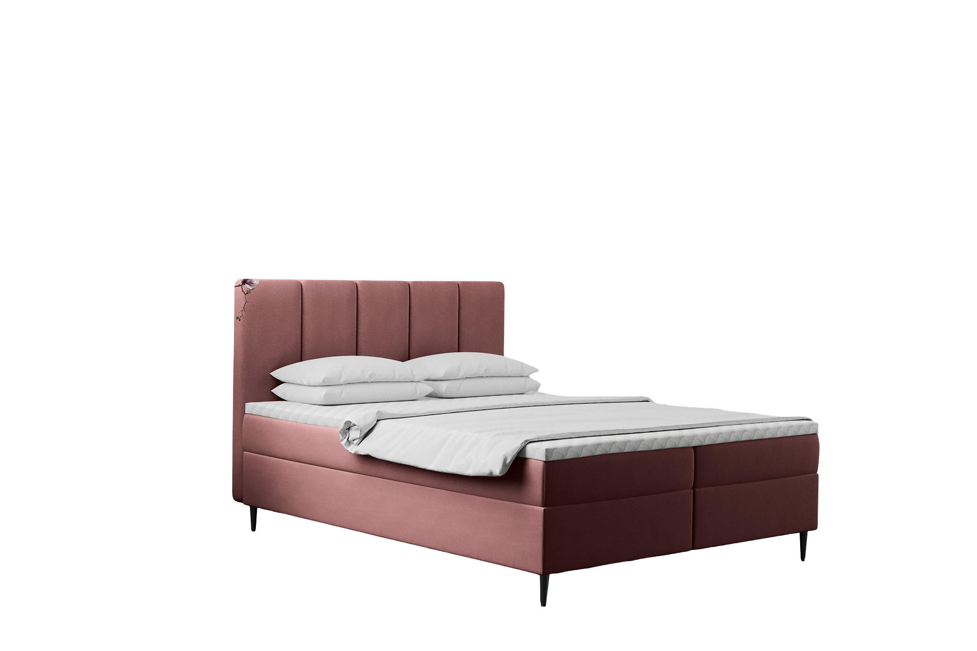 BOXBETT Mit Bettkasten Matratze ADEL Stoff Monolith Rosa 160x200 cm H2-Pocket - Rosa, Holz/Textil (160/200cm) - Kaiser Möbel