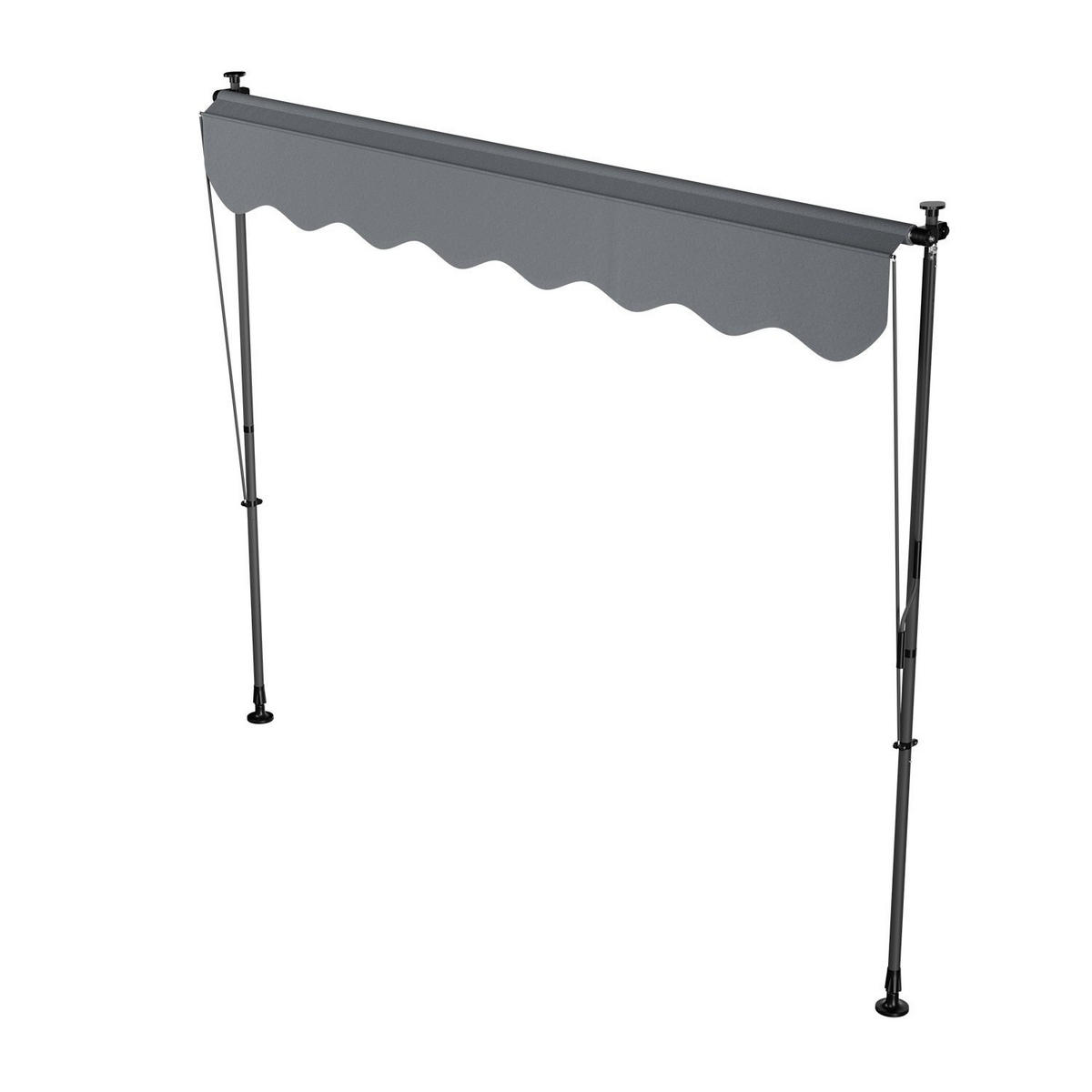 KLEMMMARKISE Kapstadt grau 250x120 cm - Grau, Textil (250/200/120cm) - Juskys