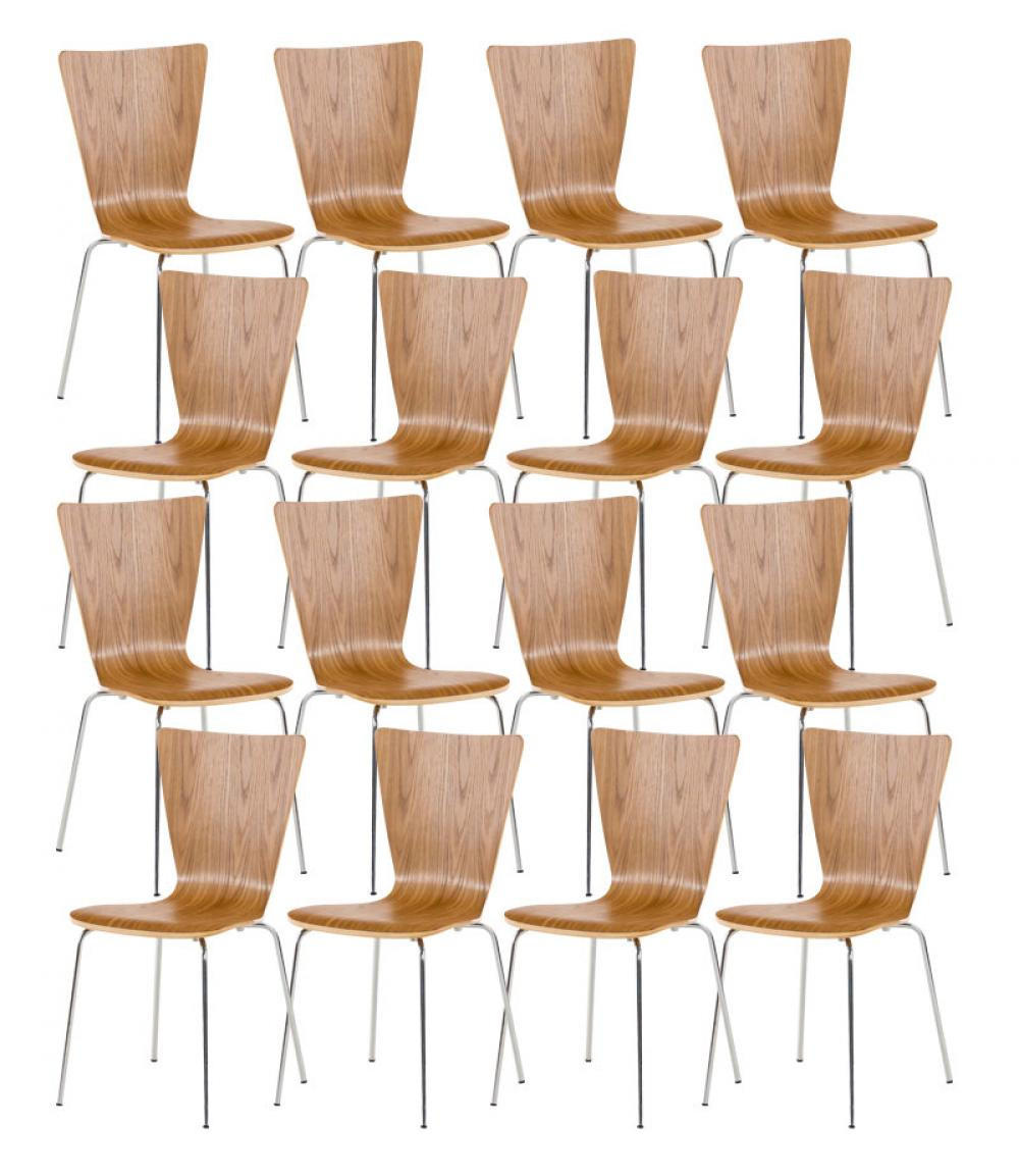 BESUCHERSTUHL 16er Set Holz eiche - Eichefarben, Holz/Metall (43/84/50cm) - CLP