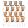 BESUCHERSTUHL 16er Set Holz eiche - Eichefarben, Holz/Metall (43/84/50cm) - CLP