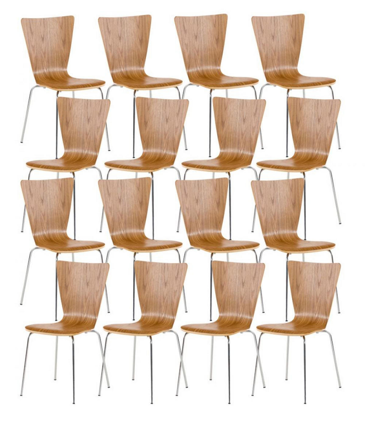 BESUCHERSTUHL 16er Set Holz eiche - Eichefarben, Holz/Metall (43/84/50cm) - CLP