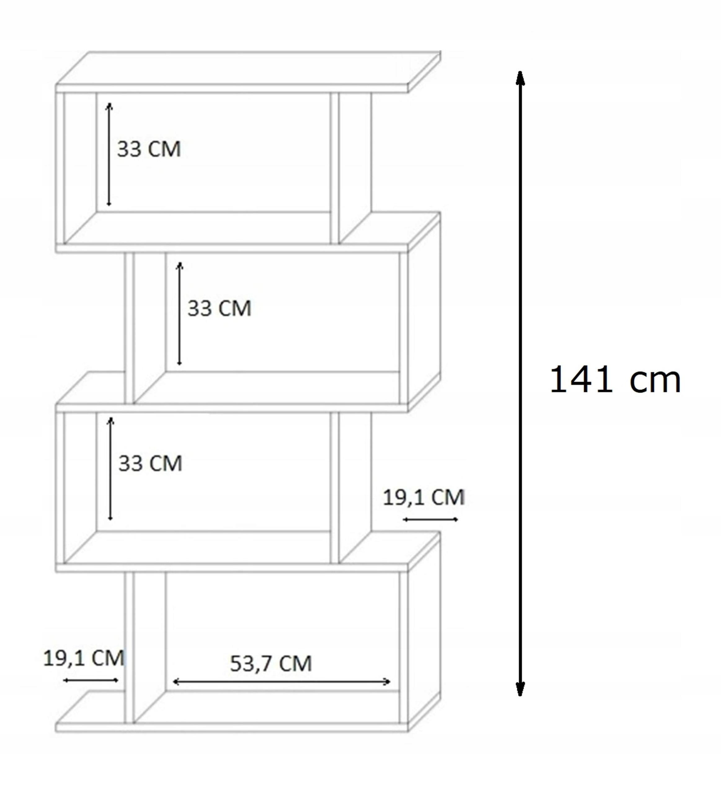 BÜCHEREGAL BASK 4 Weiß 76,4/28/141 cm - Weiß, Holzwerkstoff (76.4/141/28cm) - Matkam Möbel
