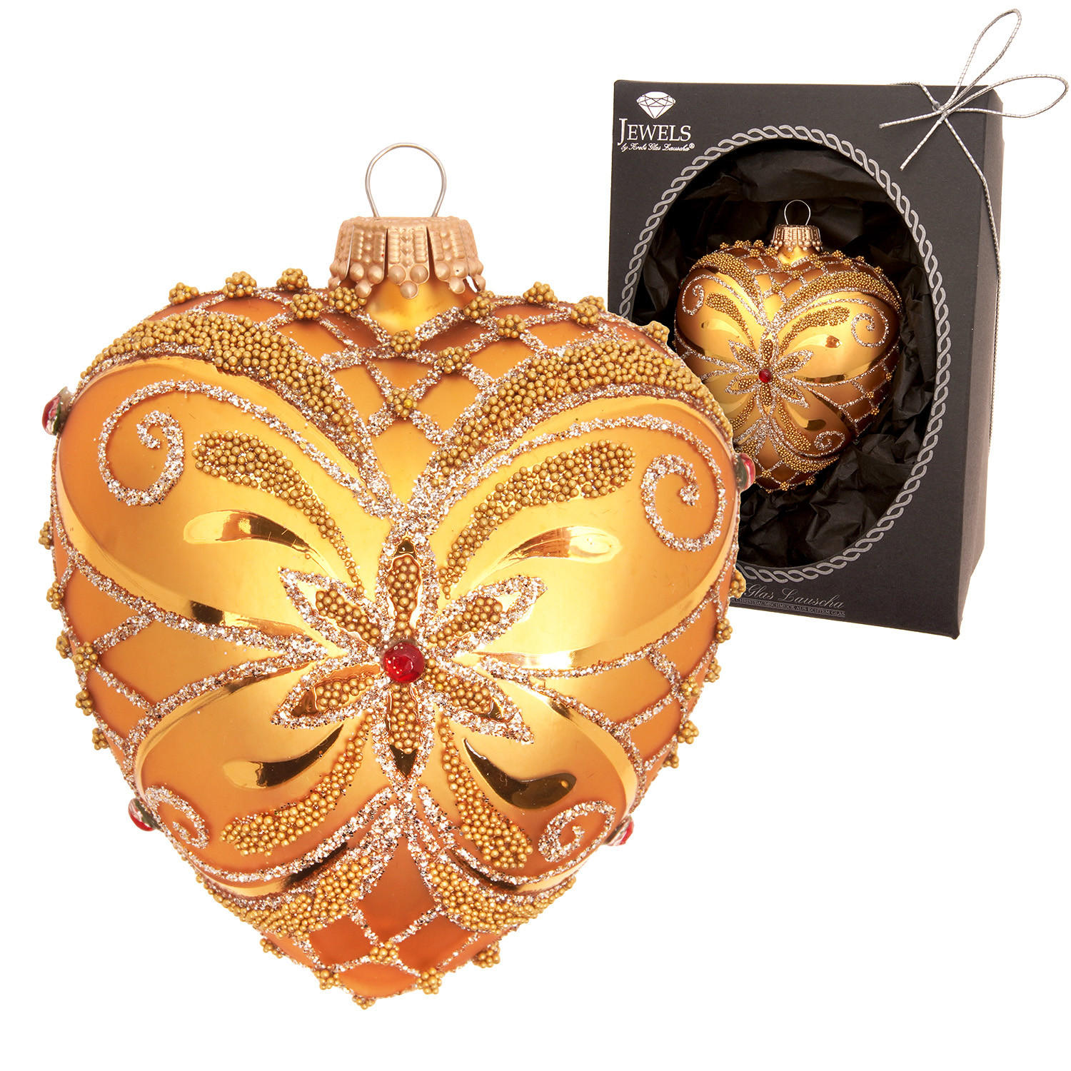 Krebs Glas Lauscha Christbaumschmuck Gold 7x9x4 cm