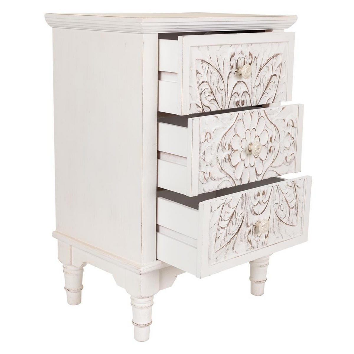 NACHTTISCH aus Holz, weiß, 46x33x67cm - Weiß, Holz (46/67/32.5cm) - Wanderlust