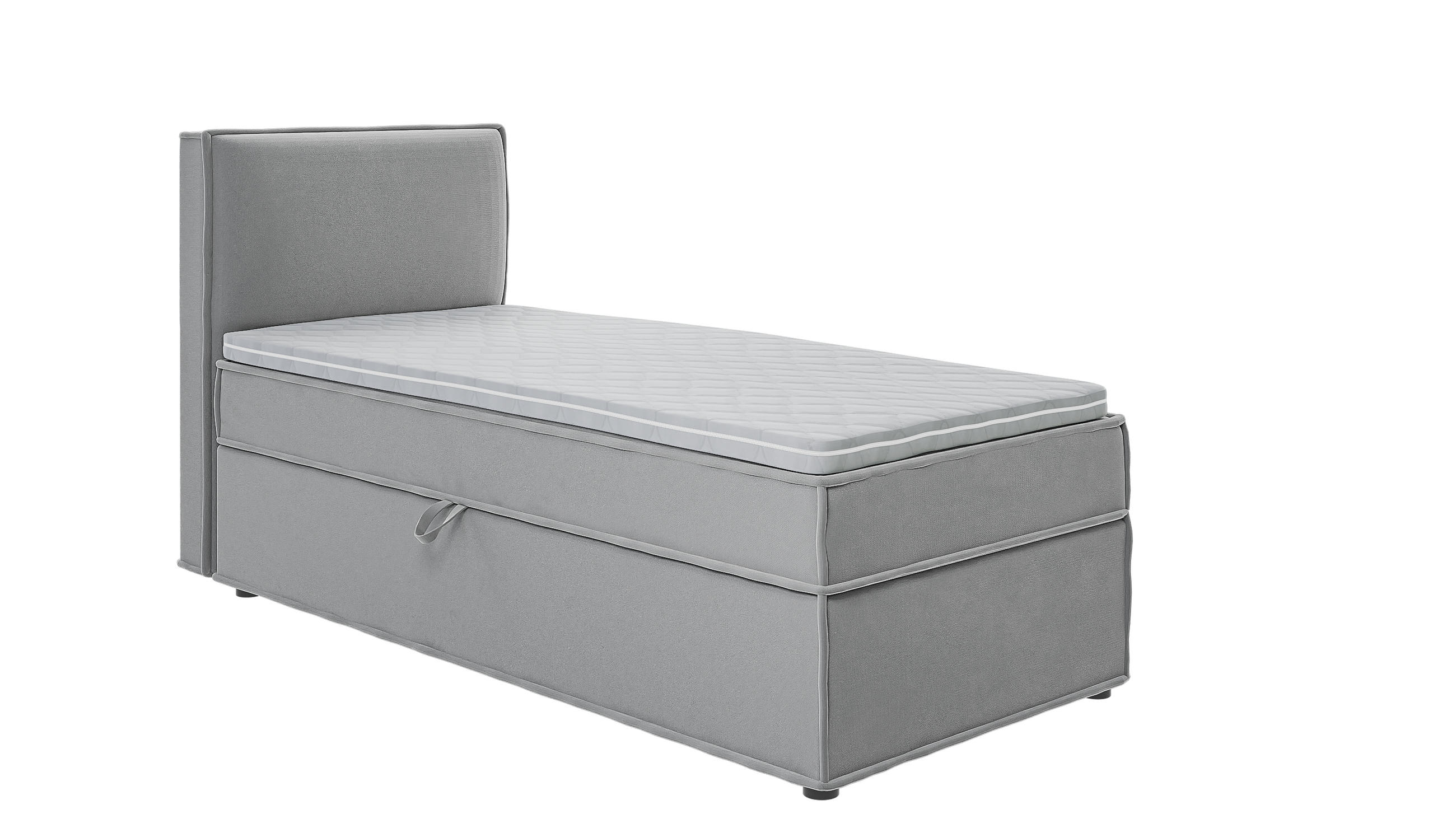 BOXBETT Eclipse 90/200 cm Grau Luxusmicrofaser - Schwarz/Grau, Holz/Kunststoff (90/200cm) - S-Style Möbel