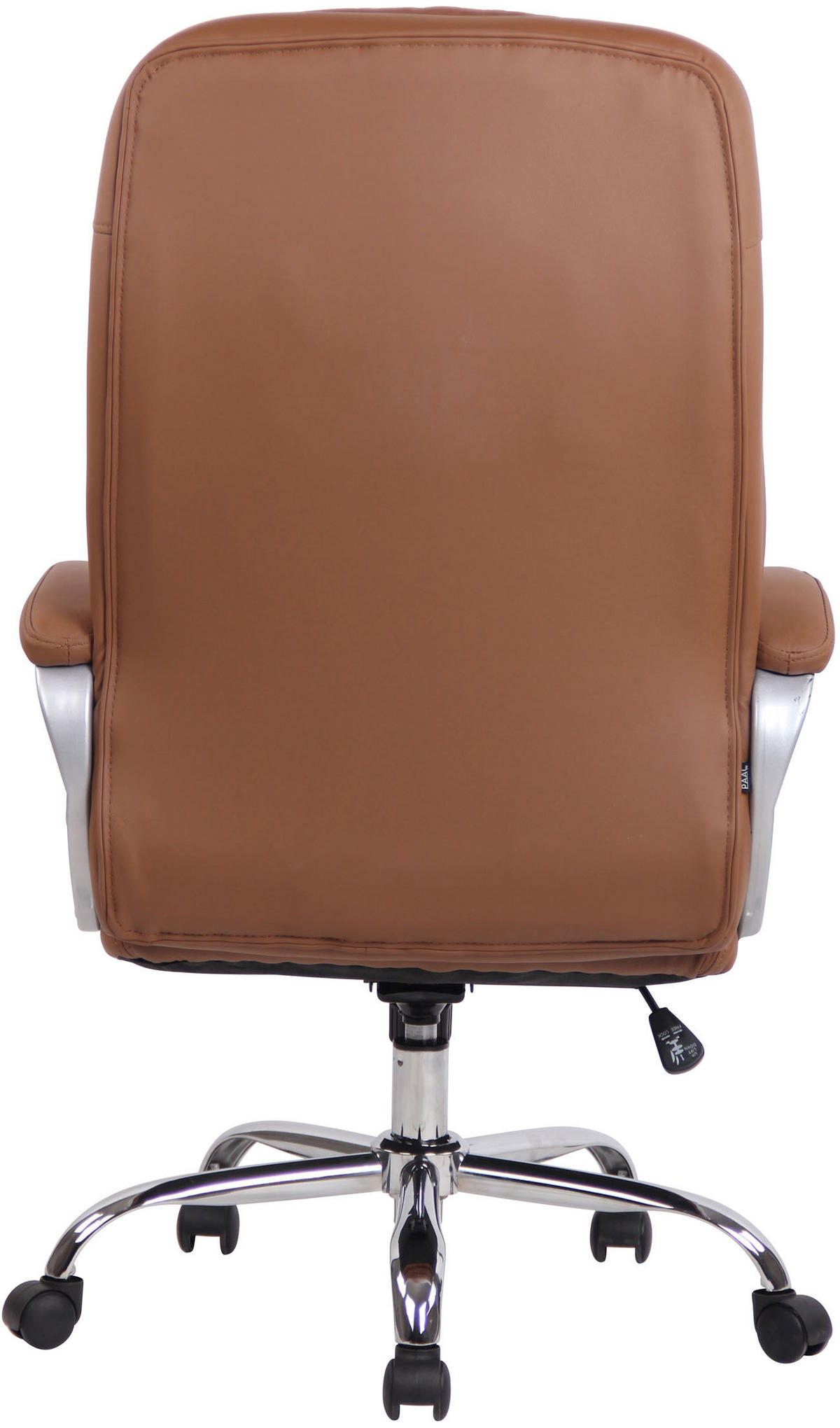 CHEFSESSEL Lederlook hellbraun - Chromfarben/Hellbraun, Textil/Metall (68/116/77cm) - CLP