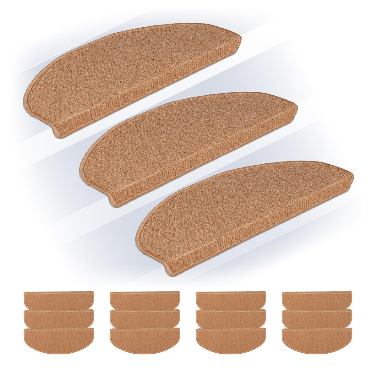 15XSTUFENMATTEN - Beige, Kunststoff (24/65/4cm) - Relaxdays