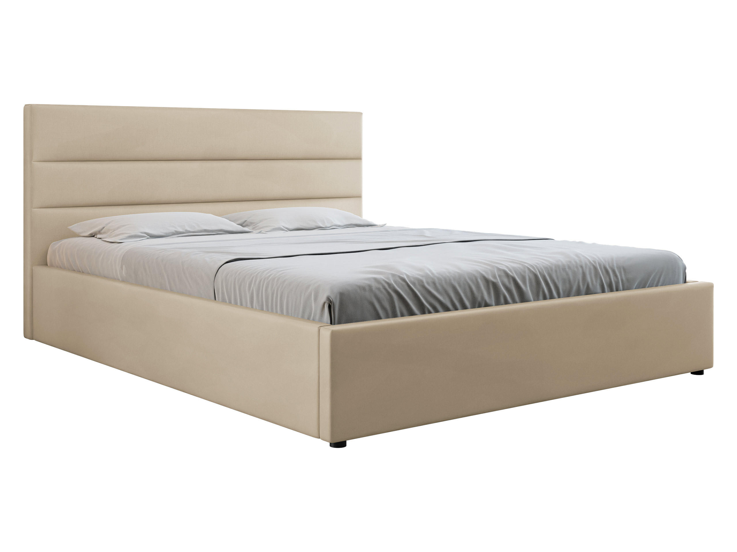 POLSTRBETT Lutko 8040 - Schwarz/Naturfarben, Holzwerkstoff/Kunststoff (140/200cm) - MIRJAN24