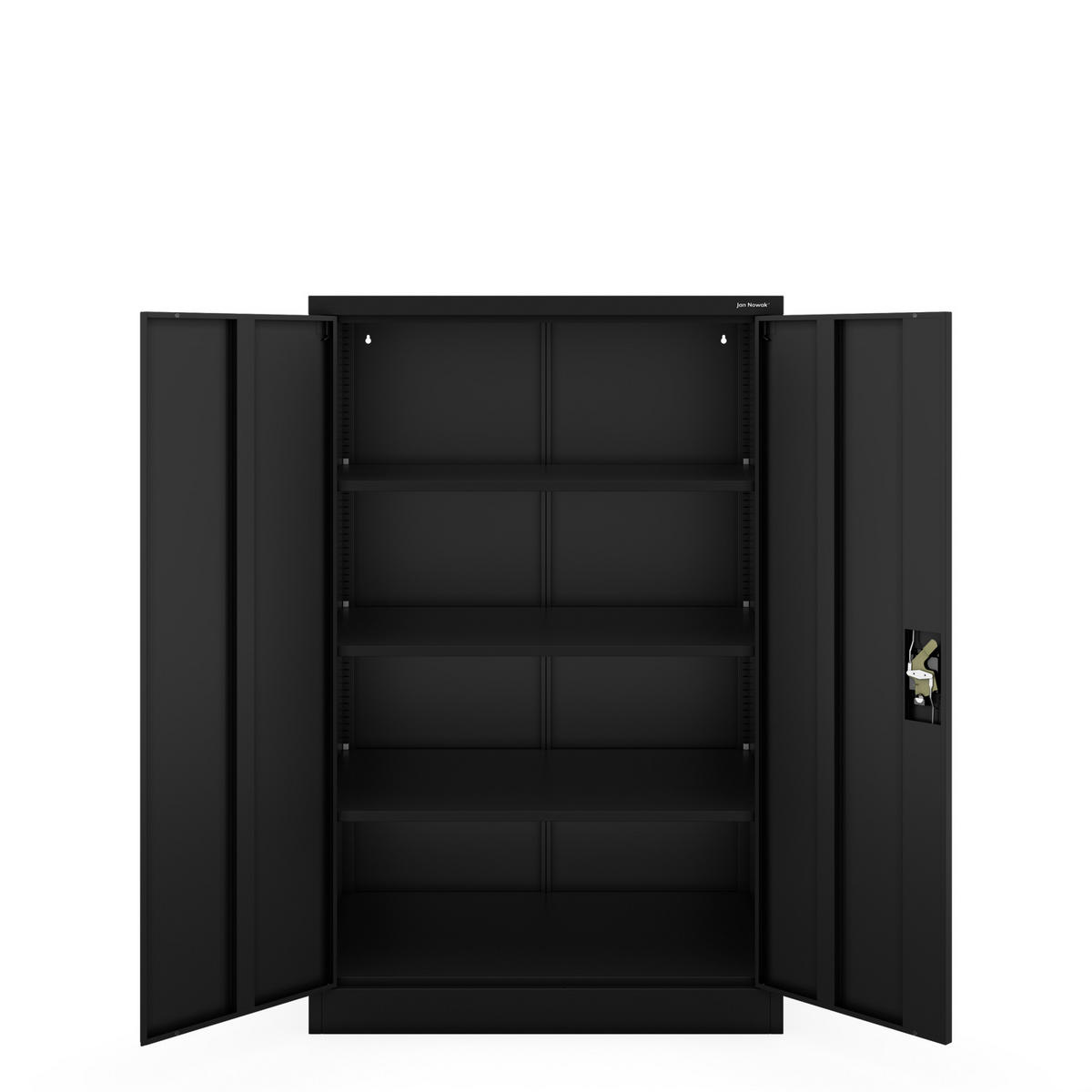 BÜROSCHRANK KEVIN D600 - Schwarz, Metall (90/140/60cm) - Jan Nowak