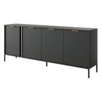 SIDEBOARD Lars anthrazit / gold 202,9 / 39,5 / 81,4 cm - Anthrazit/Grau, Holz/Holzwerkstoff (202.9/81.4/39.5cm) - Feldmann-Wohnen