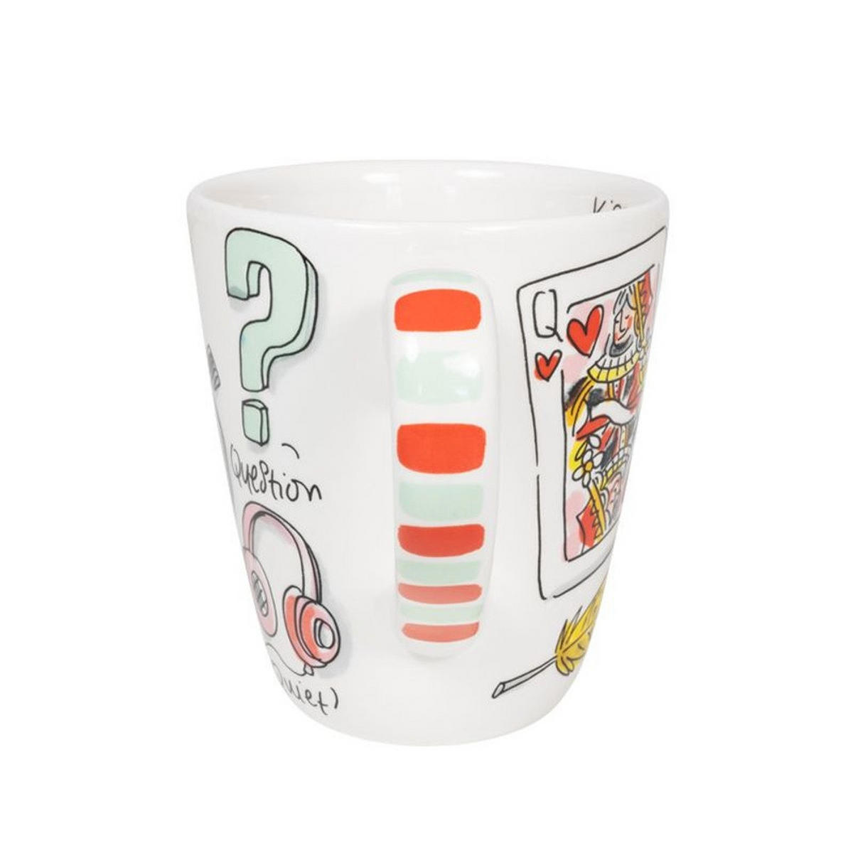 BECHER Love Letter Q in Bunt - 350 ml - Multicolor, Keramik (0.35L) - Blond Amsterdam