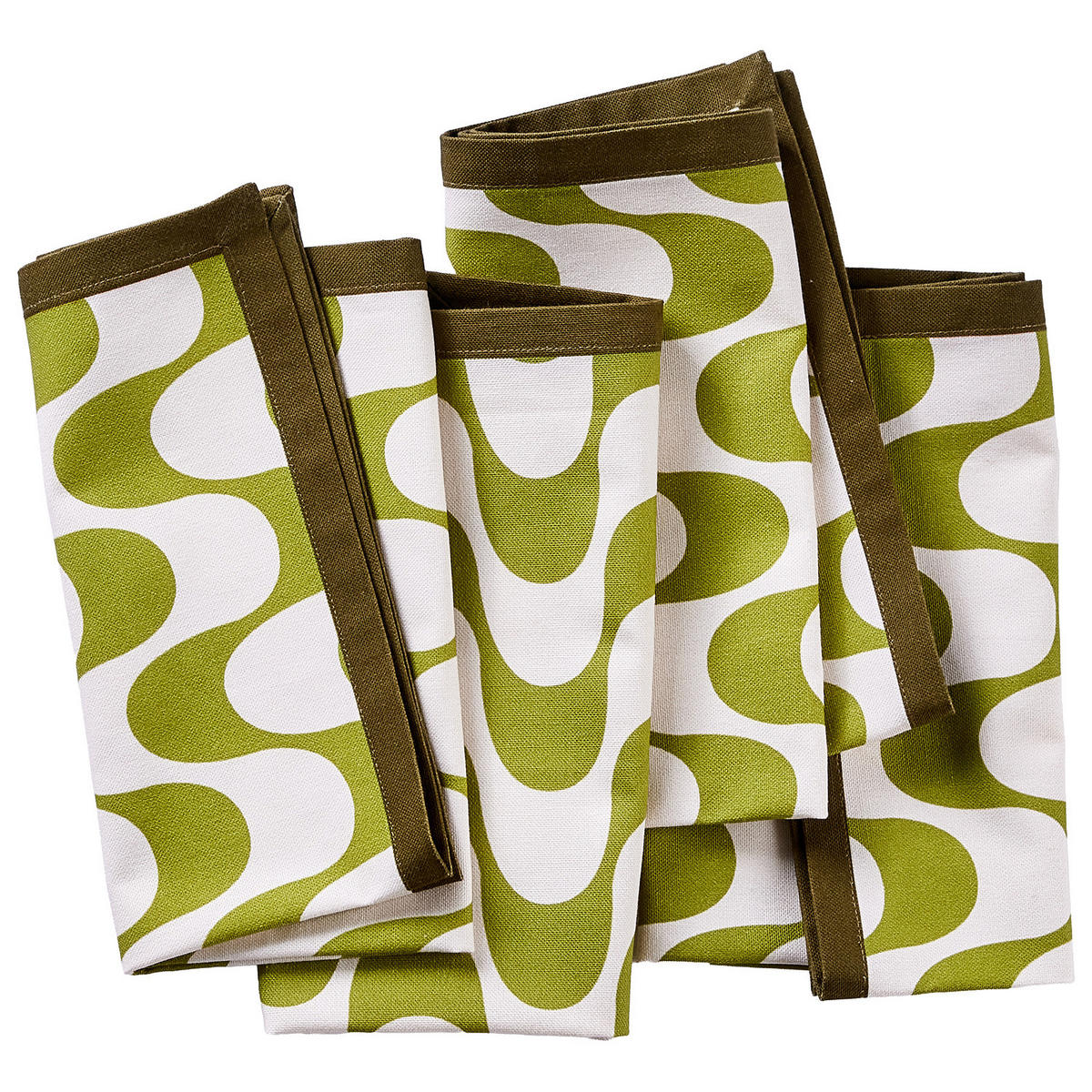 SERVIETTE Wavy - Grün, Textil (42/42cm) - Butlers