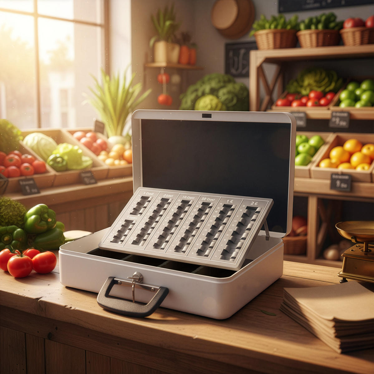 GELDKASSETTE - Weiß, Kunststoff/Metall (37/10/28cm) - Relaxdays