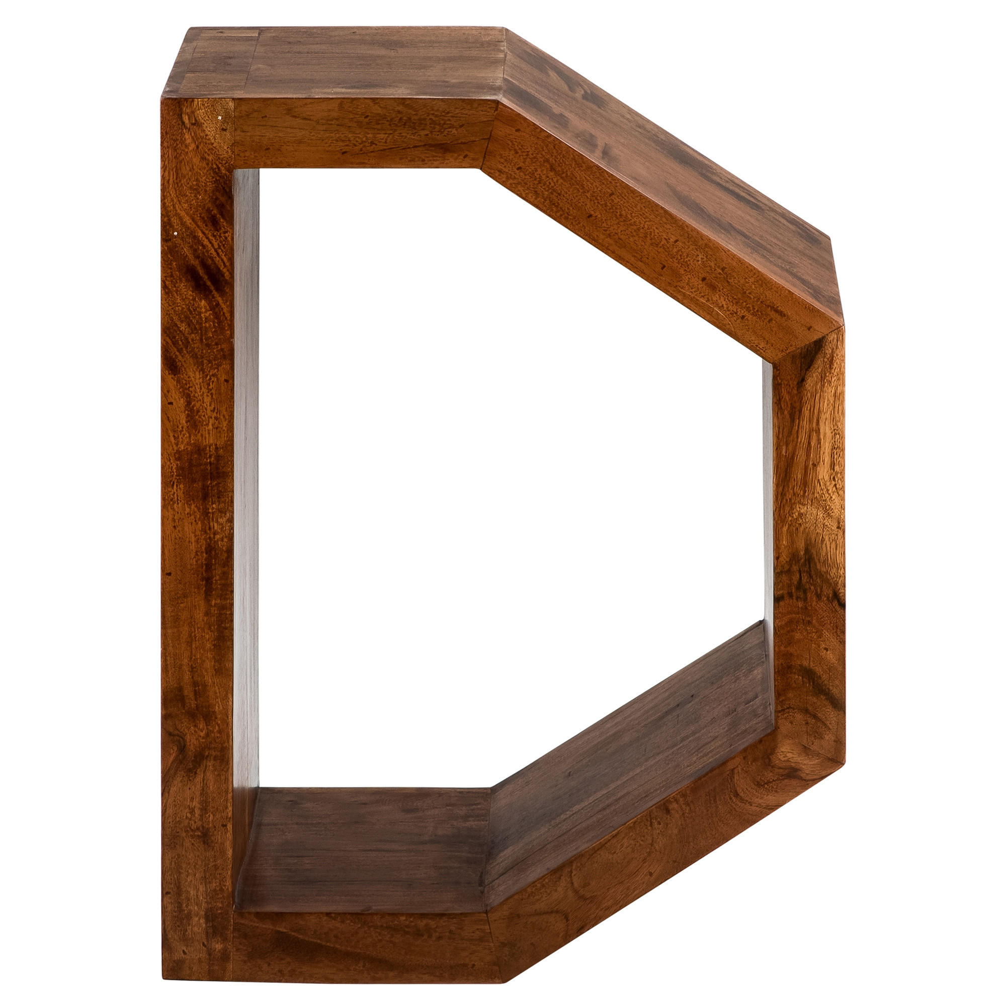 BEISTELLTISCH D-Form 60 cm Braun aus Akazienholz - Dunkelbraun, Holz (45/30/60cm) - WOMO-DESIGN