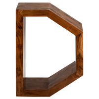 BEISTELLTISCH D-Form 60 cm Braun aus Akazienholz - Dunkelbraun, Holz (45/30/60cm) - WOMO-DESIGN