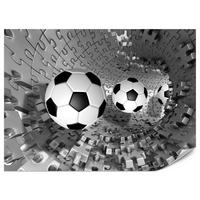 FOTOTAPETE für Wohnzimmer Fußball Puzzle Sport Abstraktion 300x210 - Schwarz/Weiß, Papier (300/210cm) - Muralo