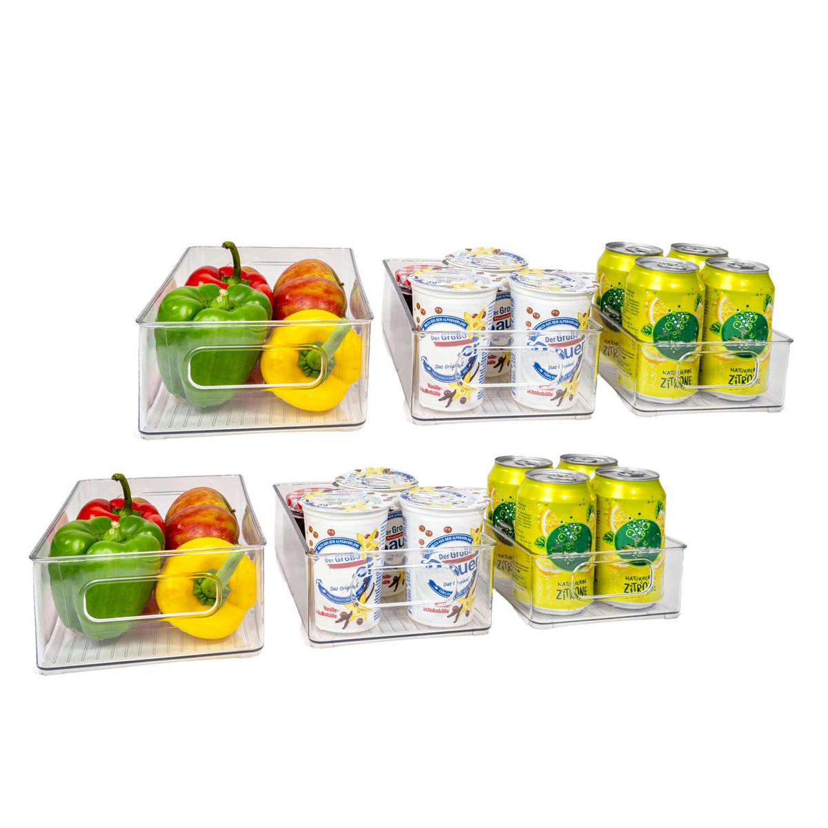 KÜHLSCHRANK-BOXEN 6er-Set - Transparent, Kunststoff (15.9/17/26.8cm) - Intirilife