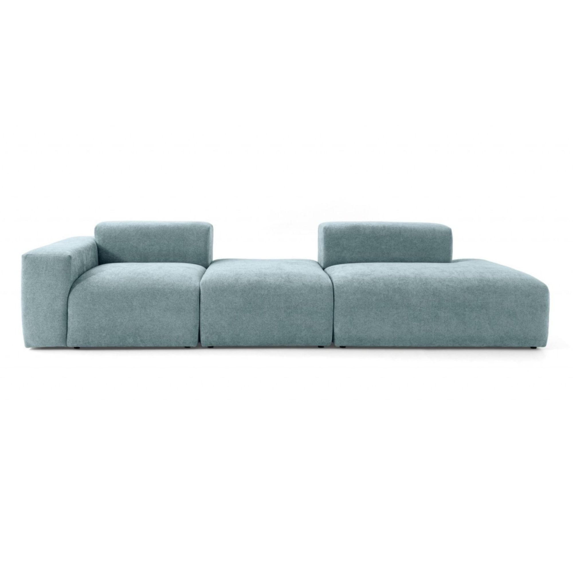 4-SITZER modulares Sofa HEAVEN SET 4 Rechts, Breite 335 cm Webstoff Blaugrau - Blaugrau/Schwarz, Holz/Kunststoff (102/71/335cm) - Muffo