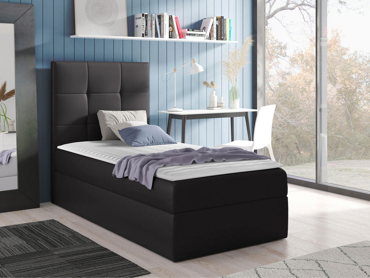BOXBETT Mini 2, Seite zum Öffnen des Bettkastens: Links - Anthrazit, Holz (100/200cm) - MIRJAN24