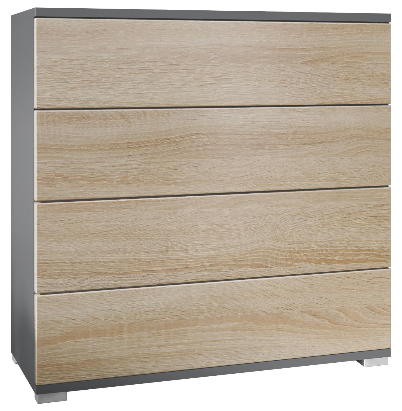 KOMMODE Pavos Eiche sägerau - Eiche San Remo, Holzwerkstoff (76/76/35cm) - Vladon