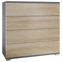 KOMMODE Pavos Eiche sägerau - Eiche San Remo, Holzwerkstoff (76/76/35cm) - Vladon