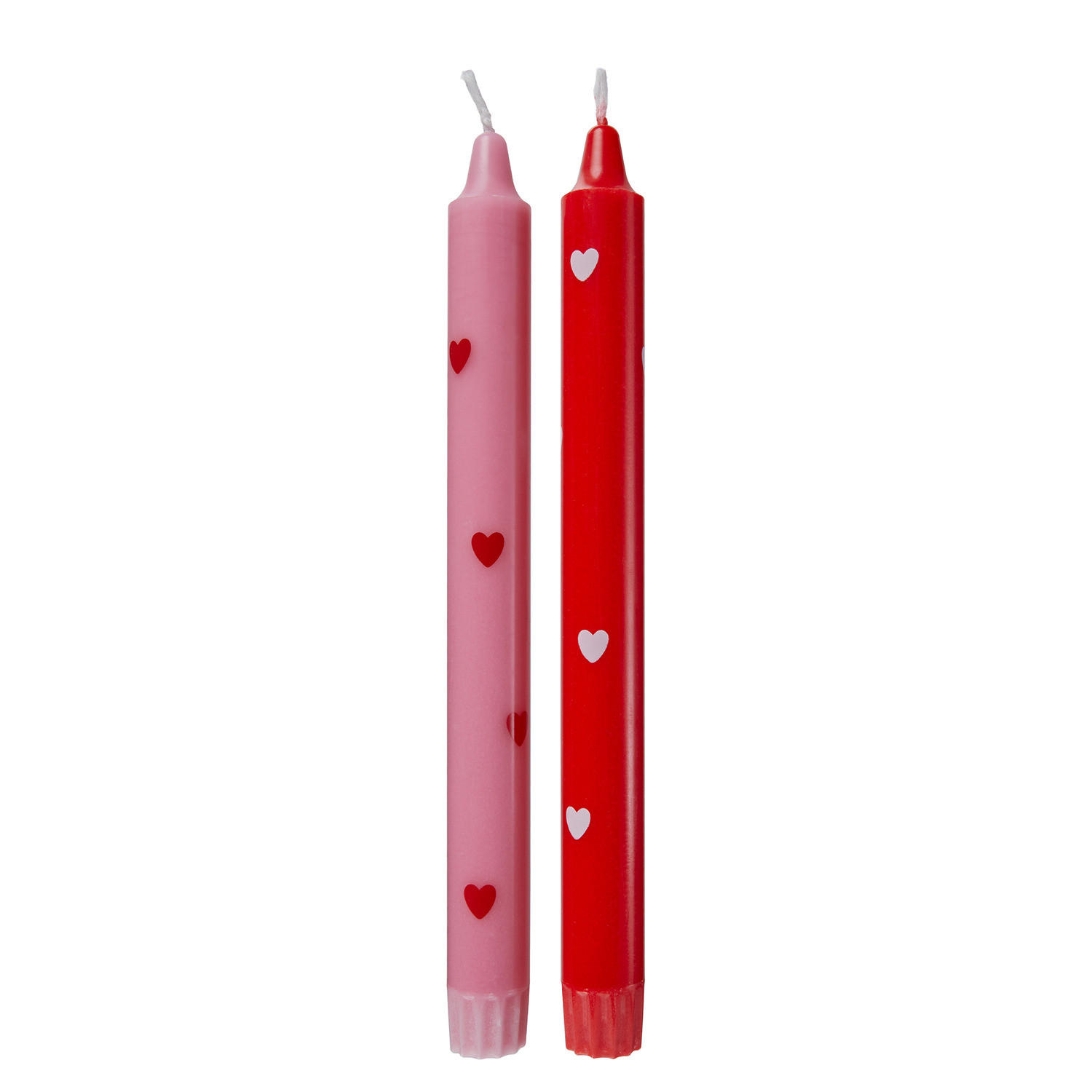 STABKERZE (2er Set) Art Bougie Herzen - Rot, Naturmaterialien (2.5/25/2.5cm) - Butlers