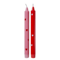 STABKERZE (2er Set) Art Bougie Herzen - Rot, Naturmaterialien (2.5/25/2.5cm) - Butlers