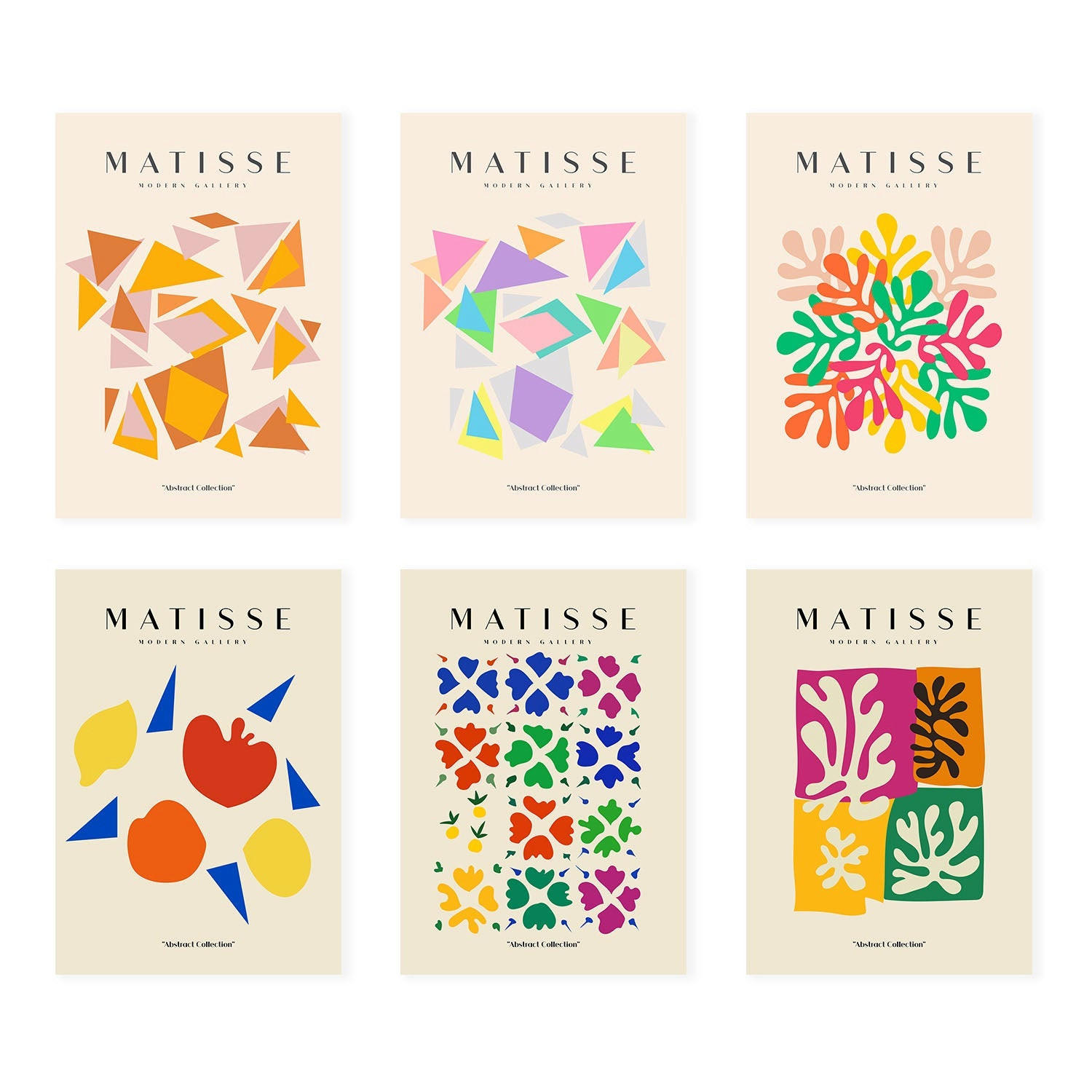 POSTER Set Mit 6 Illustrationen Von Henri Matisse Abstrakt A3 Rahmenlos - Klar, Papier (29/3cm) - Nacnic