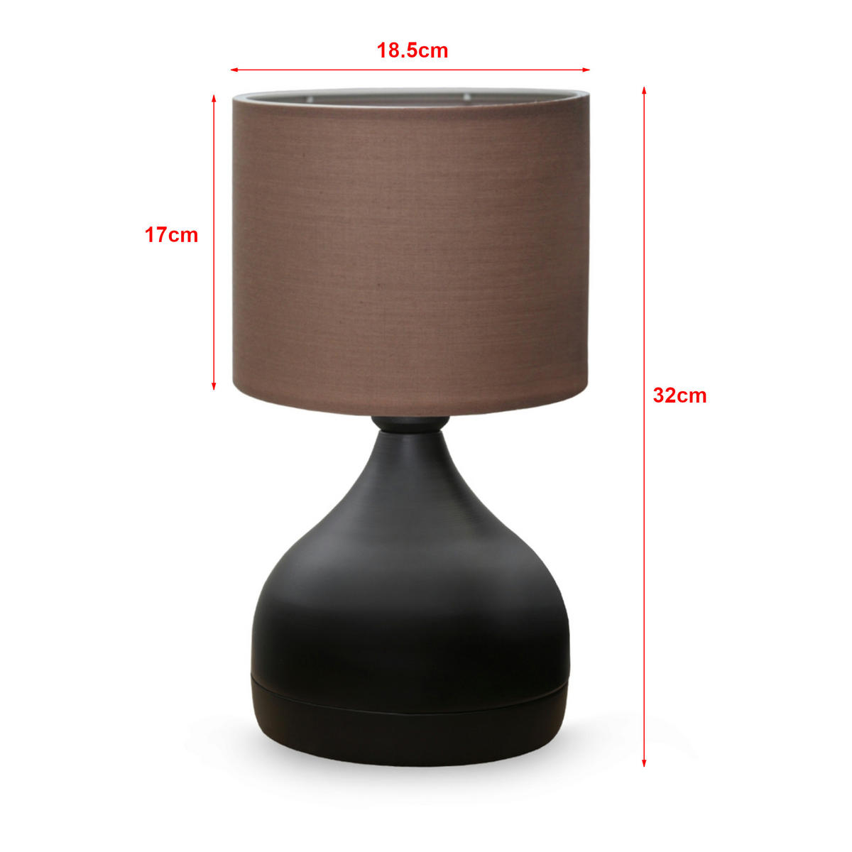 TISCHLEUCHTE Shoreham - Braun, Metall (19/19/32cm) - lux.pro