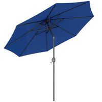 SONNENSCHIRM DE-11395 neigbar, mit Kurbel, Ø 3 m Blau - Blau, Metall (295/295cm) - ComfortXL