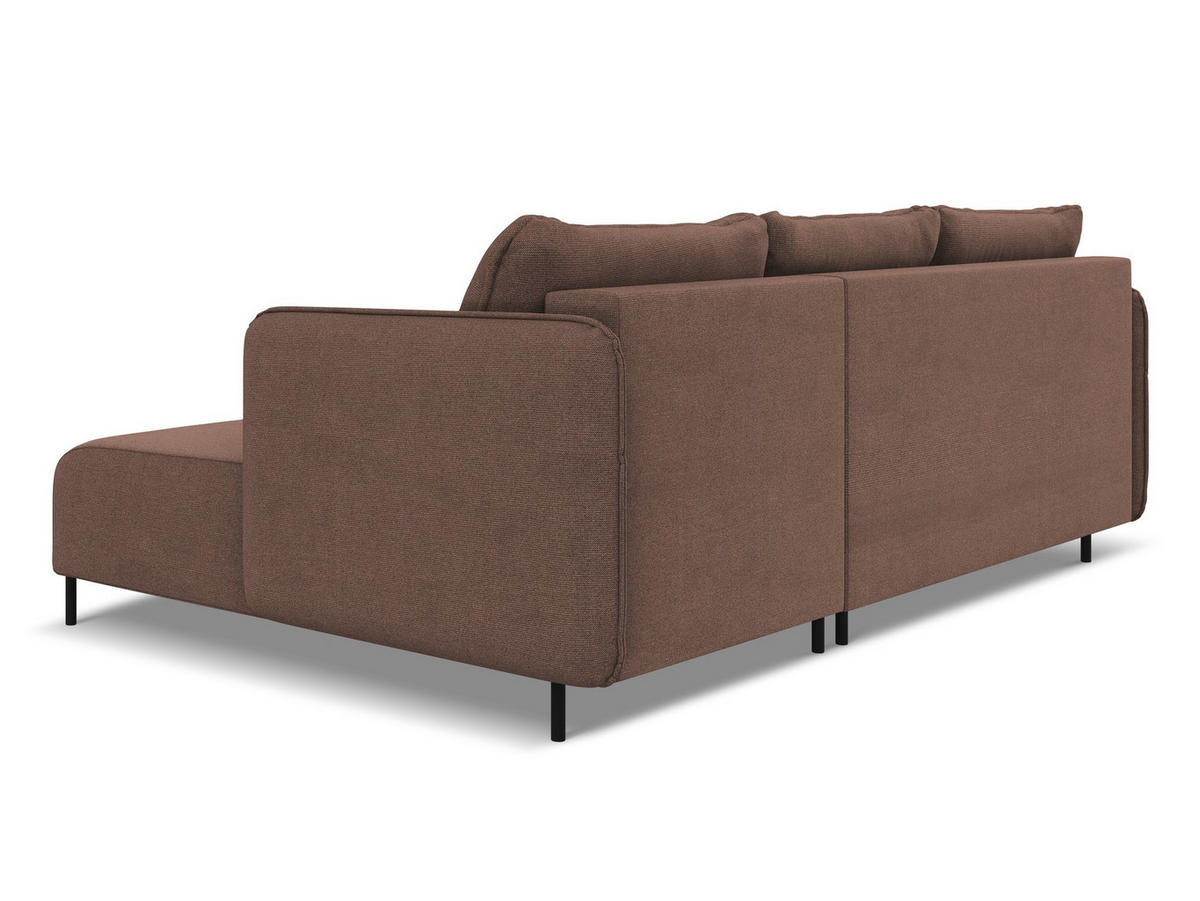 ECKSOFA mit Schlaffunktion Strukturstoff Stoff Pink - Pink/Hellrosa, Holz/Textil (236/162cm) - Makamii