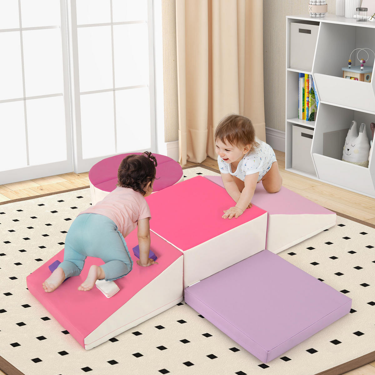 SOFTBAUSTEINE Rot (6-teilig) - Rot, Kunststoff (40/20/40cm) - COSTWAY