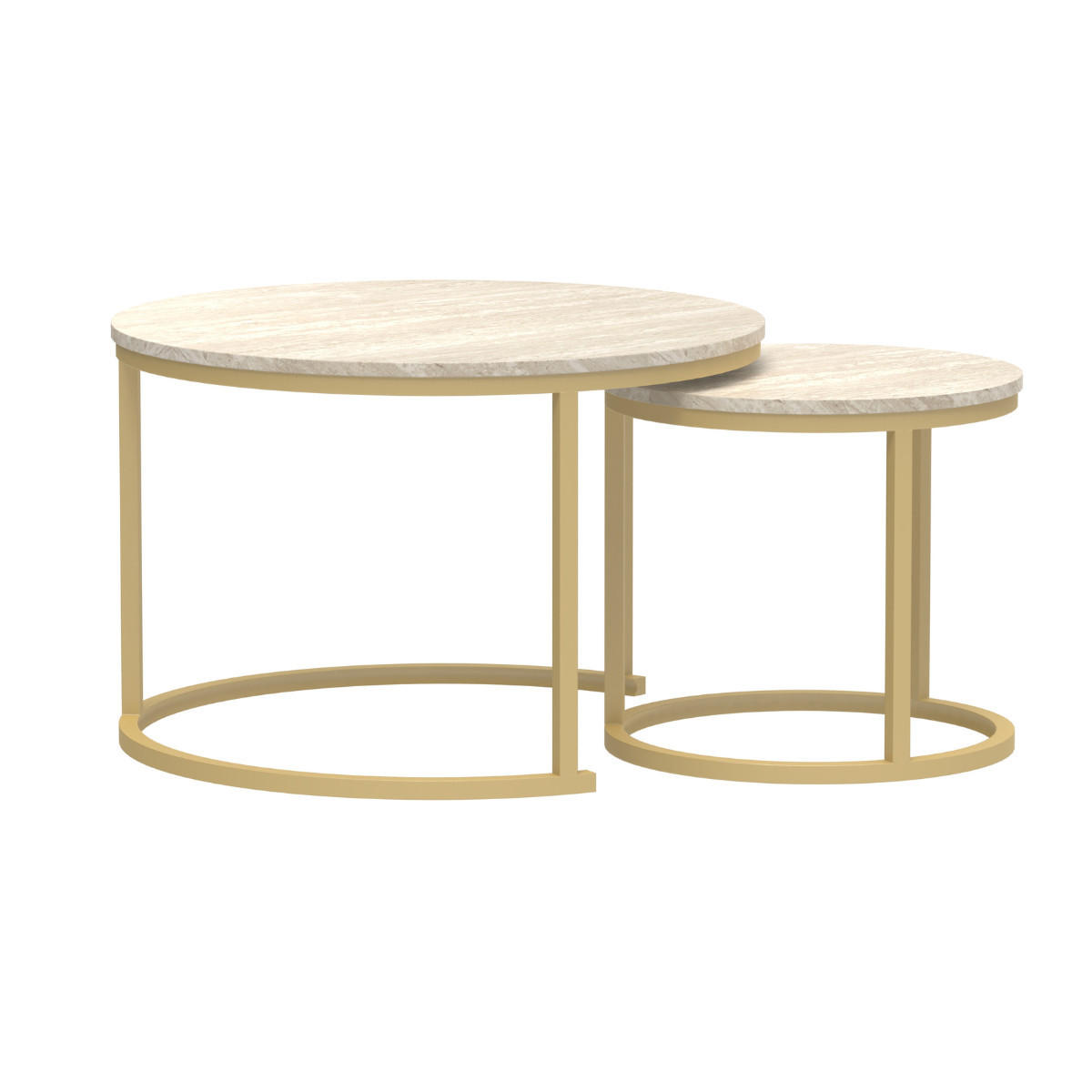 BEISTELLTISCHEN (Set aus 2) 70/70/45,5 cm - Beige, Holzwerkstoff (70/70/45.5cm) - Calicosy