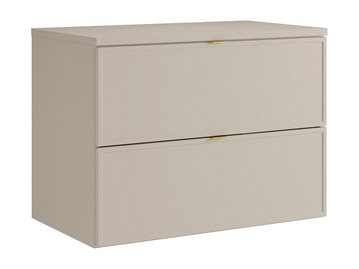 WASCHBECKENUNTERSCHRANK - 80cm x 45cm - MDF - beige - ONDIL - Beige, Holz (80/60/45cm) - Vente-Unique