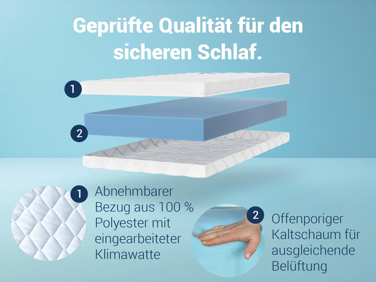 BABYMATRATZE Bambini, Kaltschaum, Größe: 70 x 140 cm - Weiß, Textil (70/140cm) - Betten-ABC